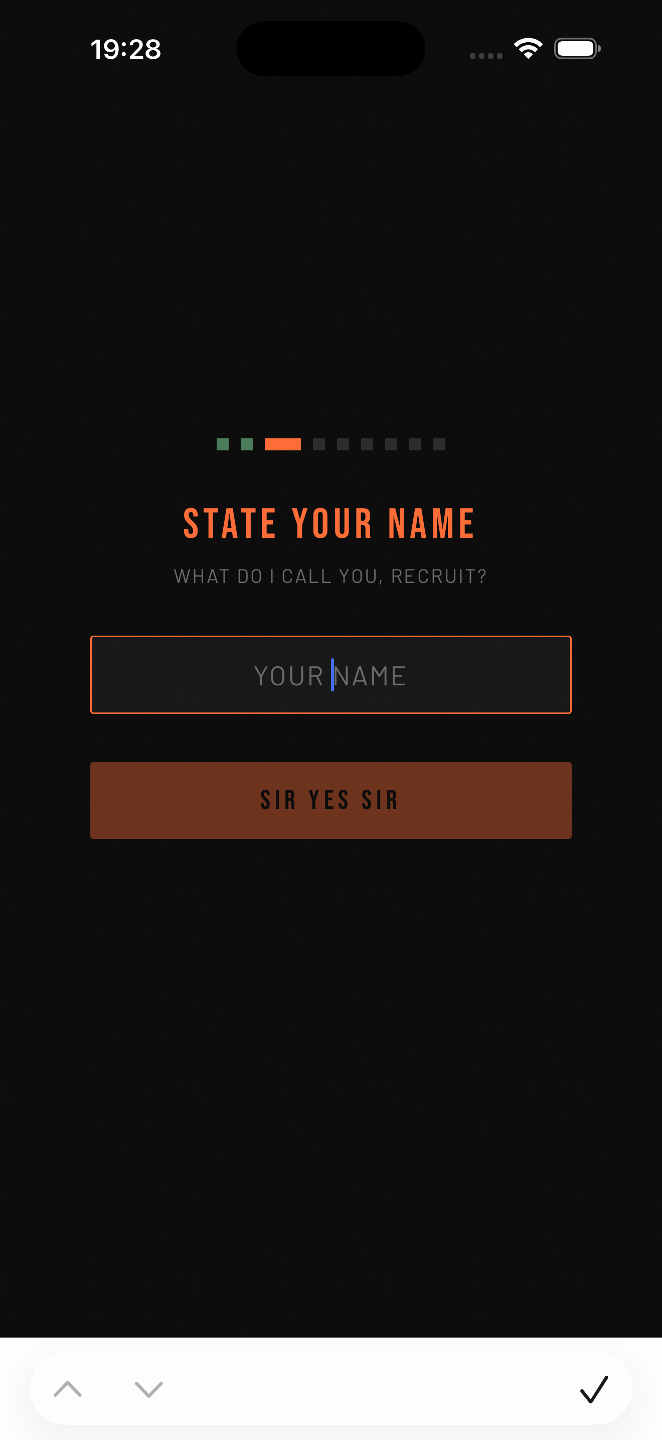 MilitaryTim Name Input